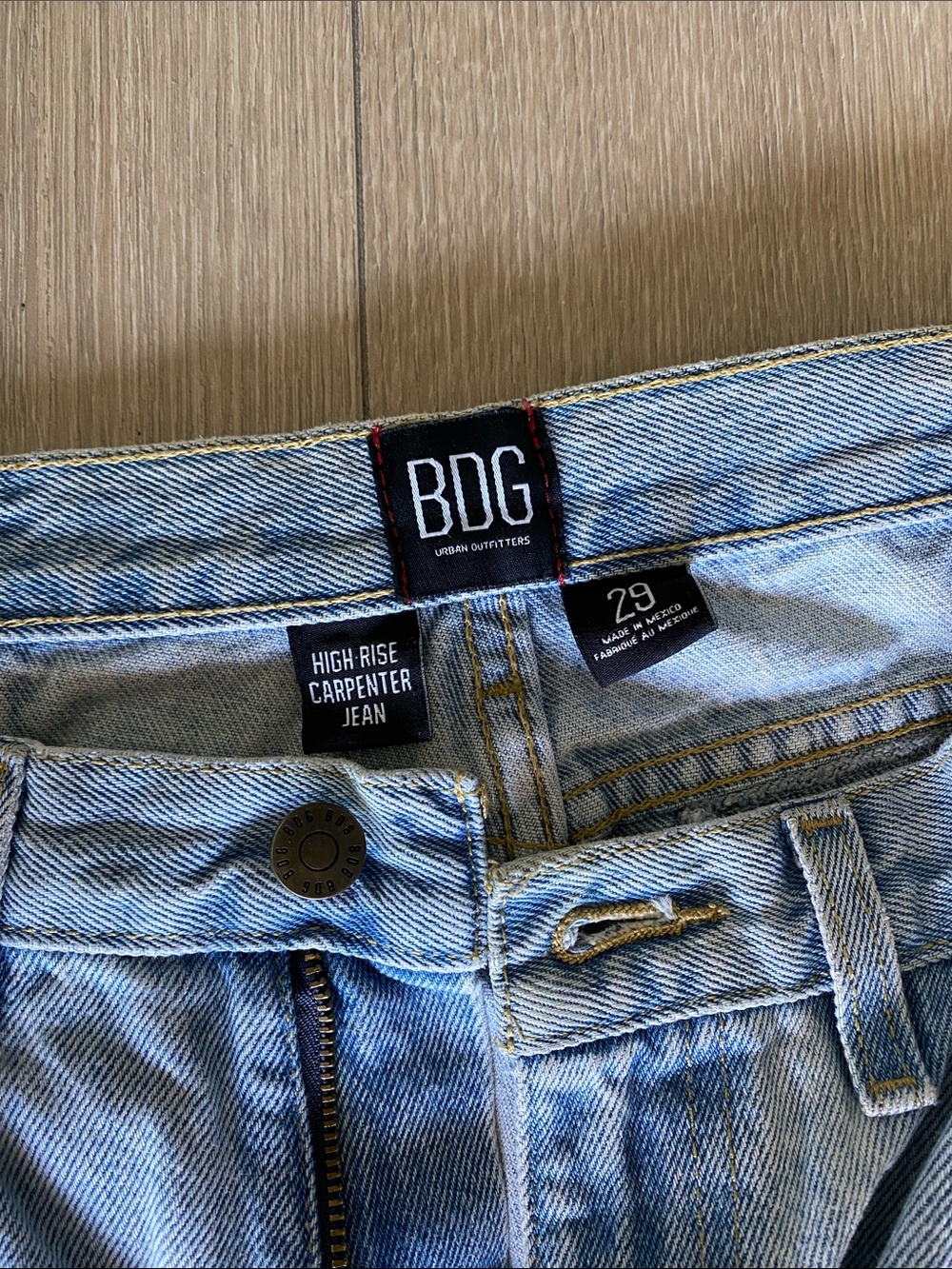 BDG High Rise Carpenter Jean Light Wash, Straight Leg, Size 29 - Picture 5 of 5